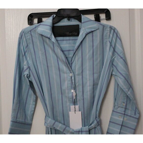 NWT Claridge + King Shirt Dress Size XS Long Sleeve Button Down Stripes - Picture 2 of 6